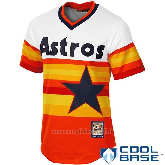 Maglia Baseball Uomo Houston Astros Arancione Alterner Cooperstown Cool Base